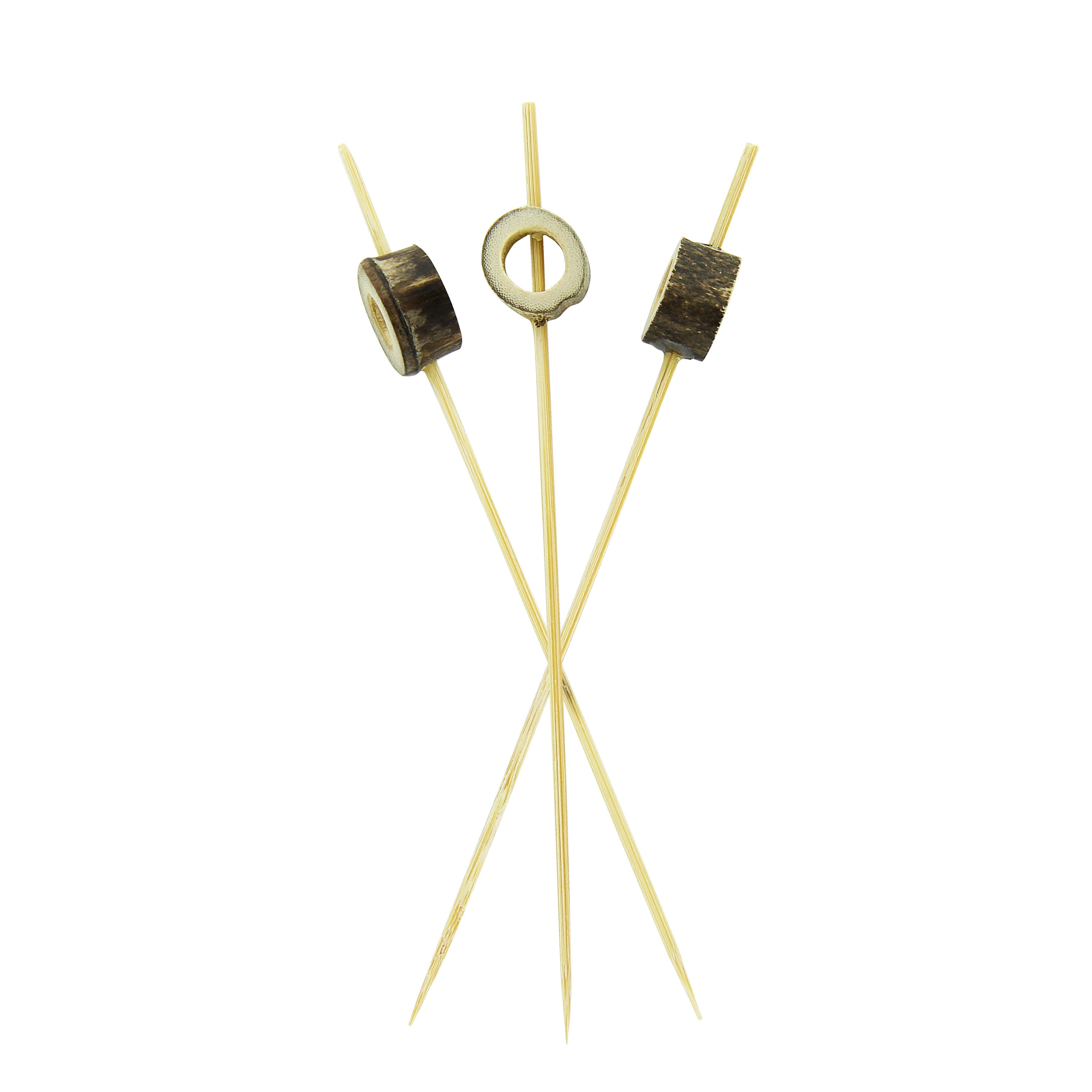 100Pcs - Pique bambou Bubun avec une extrémité décor noir 120 FirstPack - Mathon