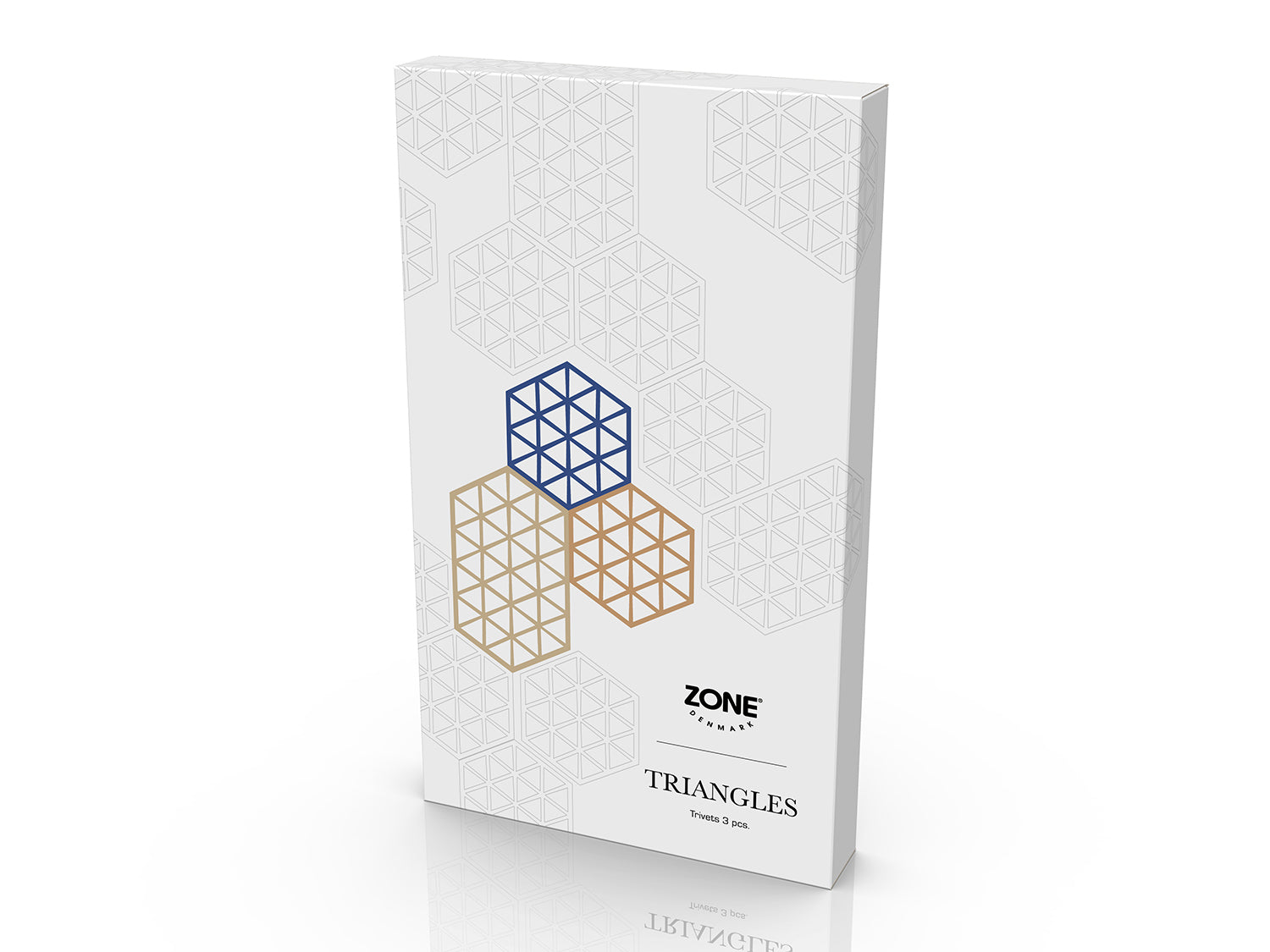 Set de 3 dessous-de-plat TRIANGLE en silicone Kaki/Sable chaud/Indigo Zone Denmark - Mathon - 4