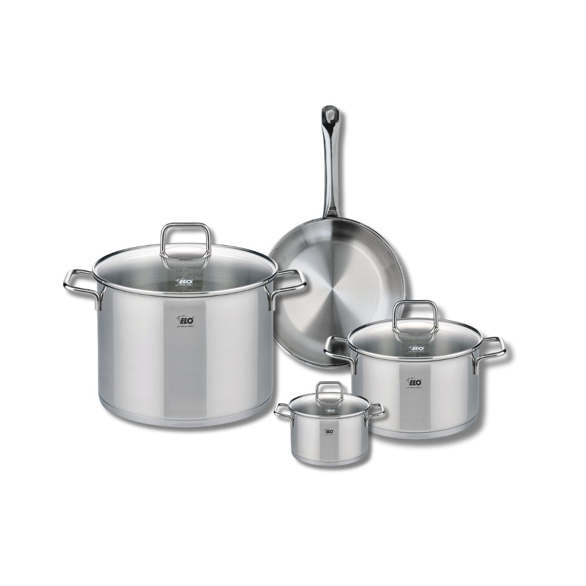 Ensemble de 1 Poêle de cuisson 24 cm et 3 faitouts 12, 20 et 26 cm  Profi Citrin Elo - Mathon - 1