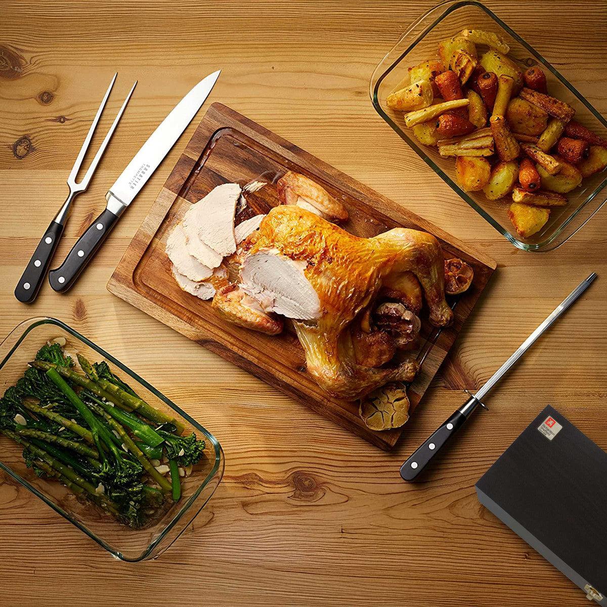 Sabatier Trompette - Coffret bois de 3 pièces à découper Richardson Sheffield - Mathon - 7