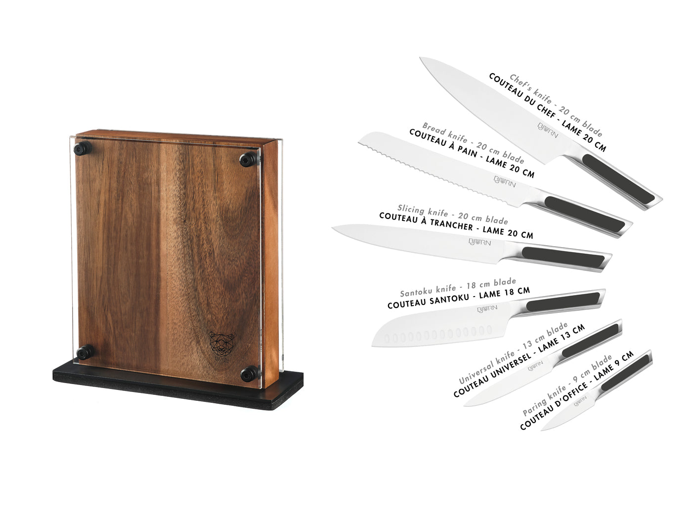 Lot de 7 couteaux de cuisine en inox noir D Björn - Mathon - 3