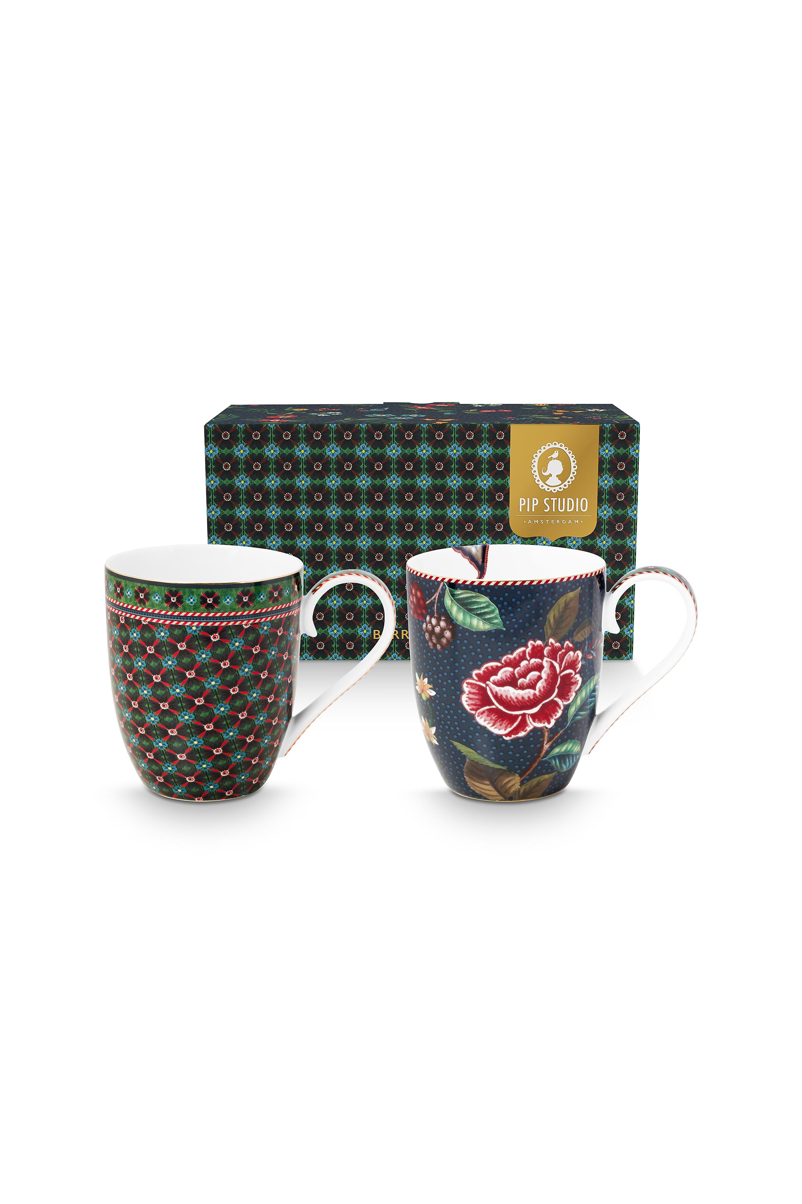 Coffret de 2 mugs XL Berry Blues Bleu - 450ml Pip Studio - Mathon
