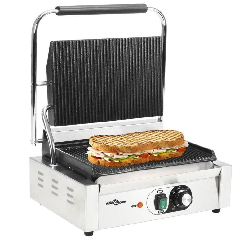 Grill Rainuré Pour Panini 2200 W 43x30,5x20 Cm VIDAXL - Mathon - 1