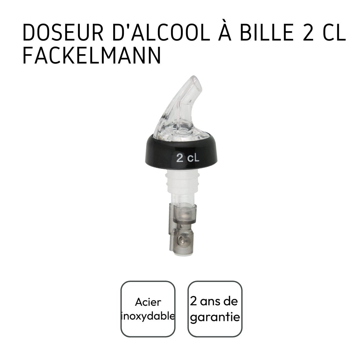 Lot de bec verseur doseur à alcool 2 et 4 cl avec bille  Bar Concept Fackelmann - Mathon - 6