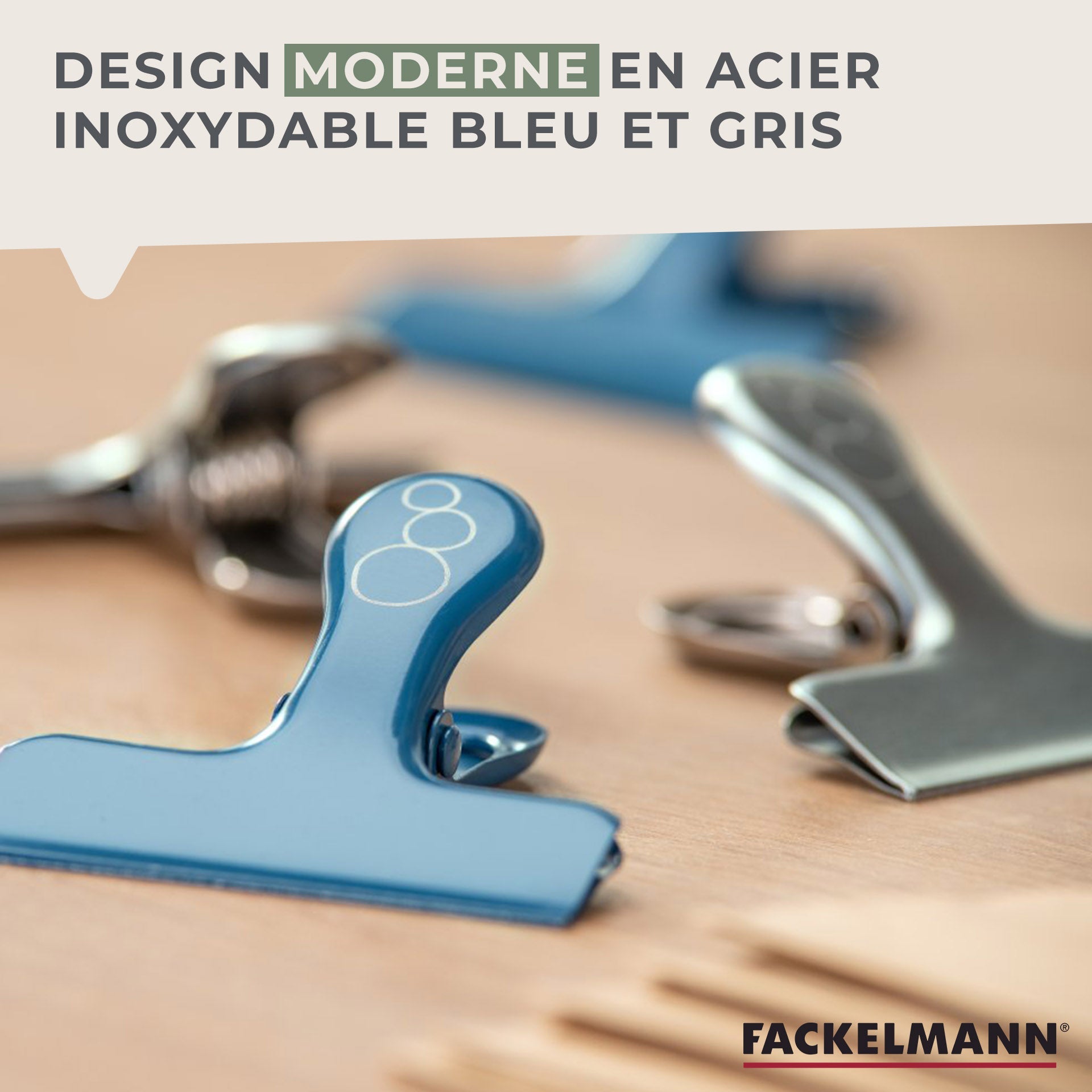 Lot de 4 pinces inox pour fermer les sachets  Balance Fackelmann - Mathon - 6