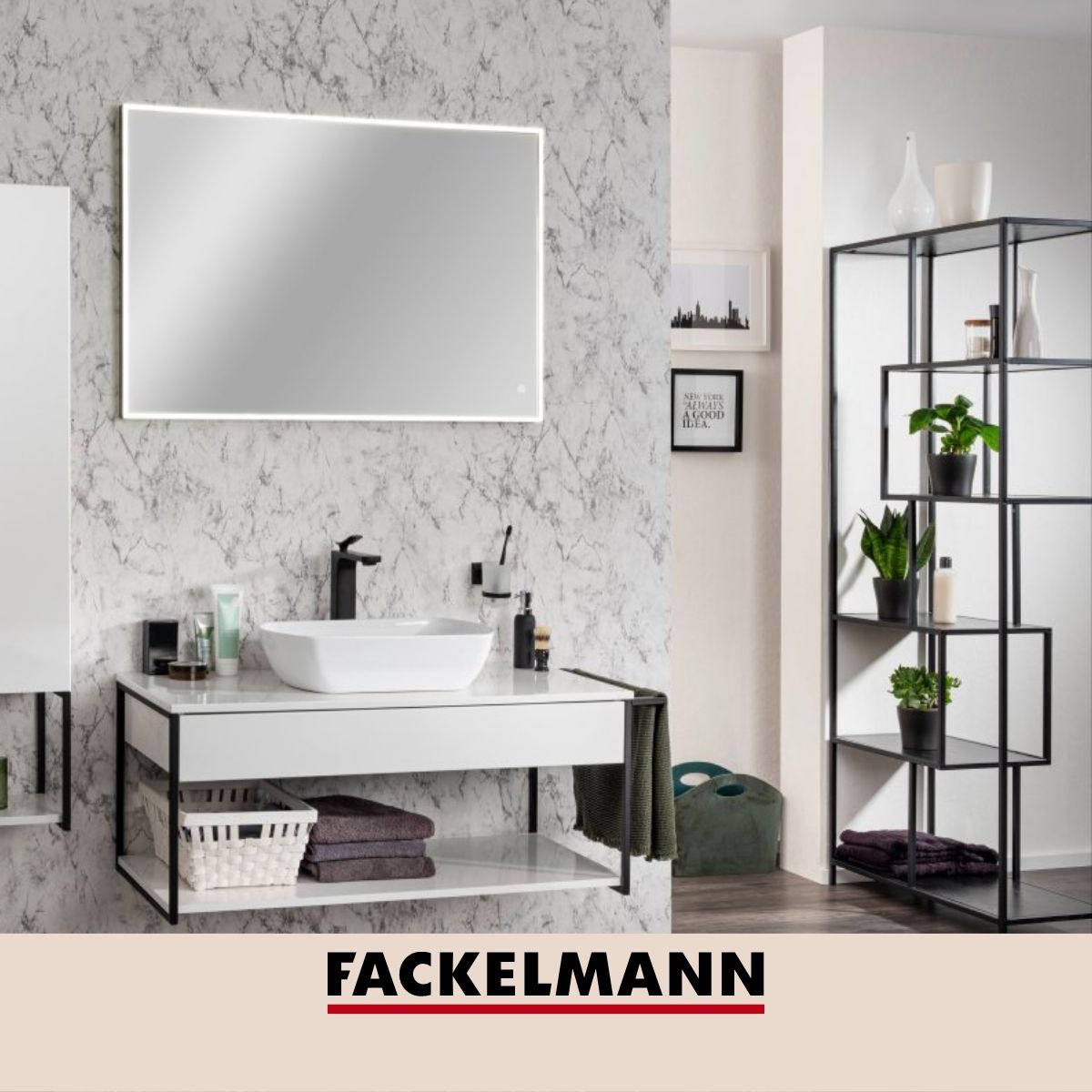 Support brosse à dents noir mat  New York Fackelmann - Mathon - 2