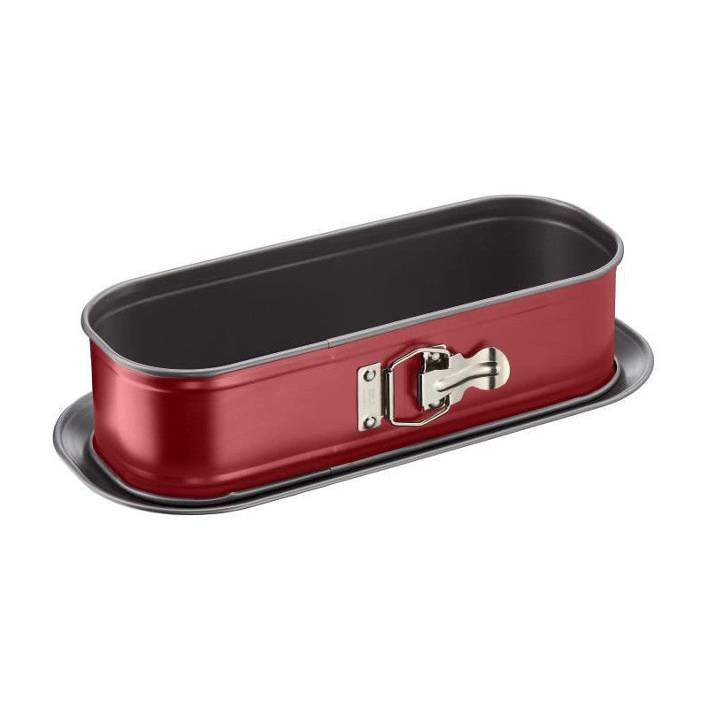 Moule A Cake Delibake En Acier - O 30 X 11 Cm - Rouge Et Gris - Avec Charniere Tefal - Mathon - 1
