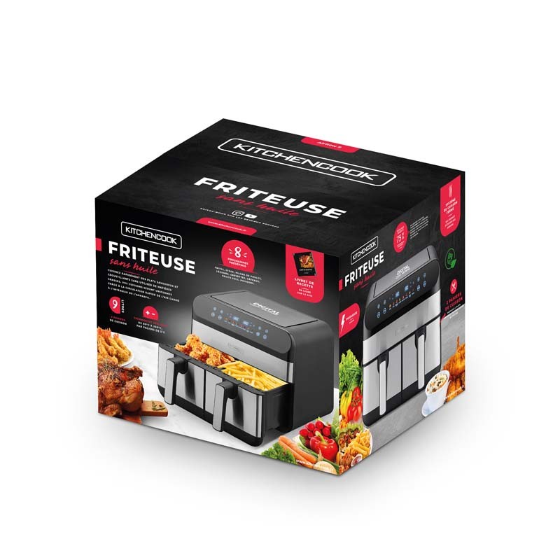 Friteuse Kitchen Cook Airflow 9 Double Bac Inox 9l Kitchencook - Mathon - 10