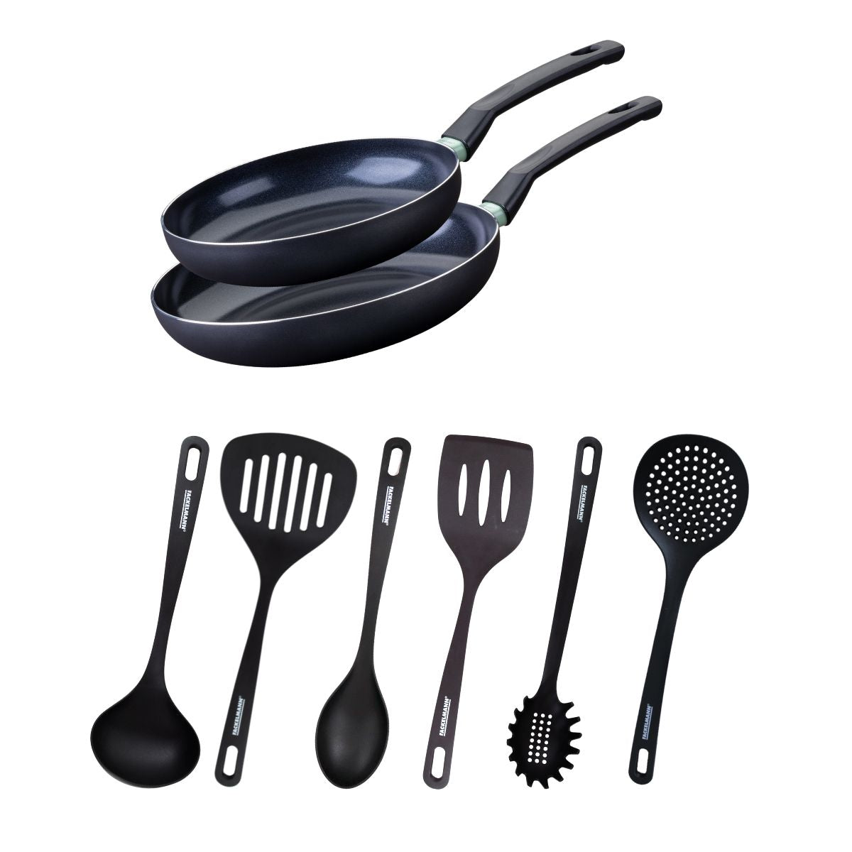 Ensemble de 2 poêles de 24 et 28 cm et 6 ustensiles  Brandao Fackelmann - Mathon - 1