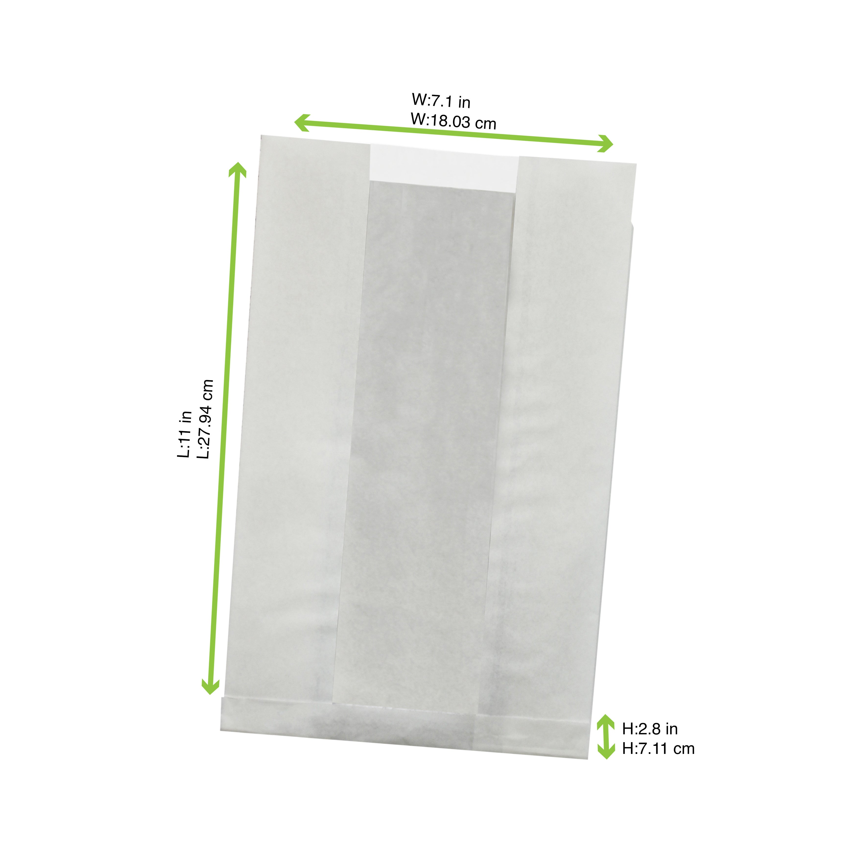 1000Pcs - Sac blanc ingraissable en papier kraft à fenêtre plastique PP 280x180x80mm FirstPack - Mathon - 2