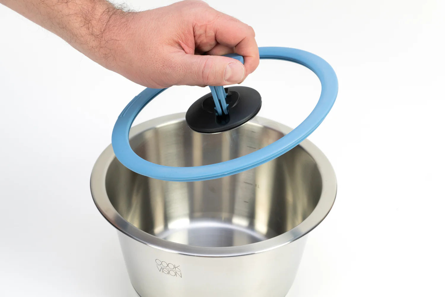 Couvercle empilable en verre bleu, diamètre 18 cm Cookvision - Mathon - 2