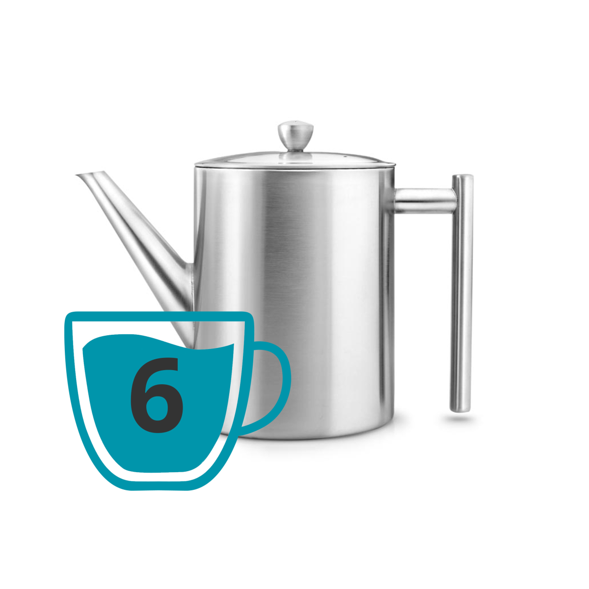 Minuet® - Théière Cylindre 1.2 L en métal satiné Bredemeijer - Mathon - 2