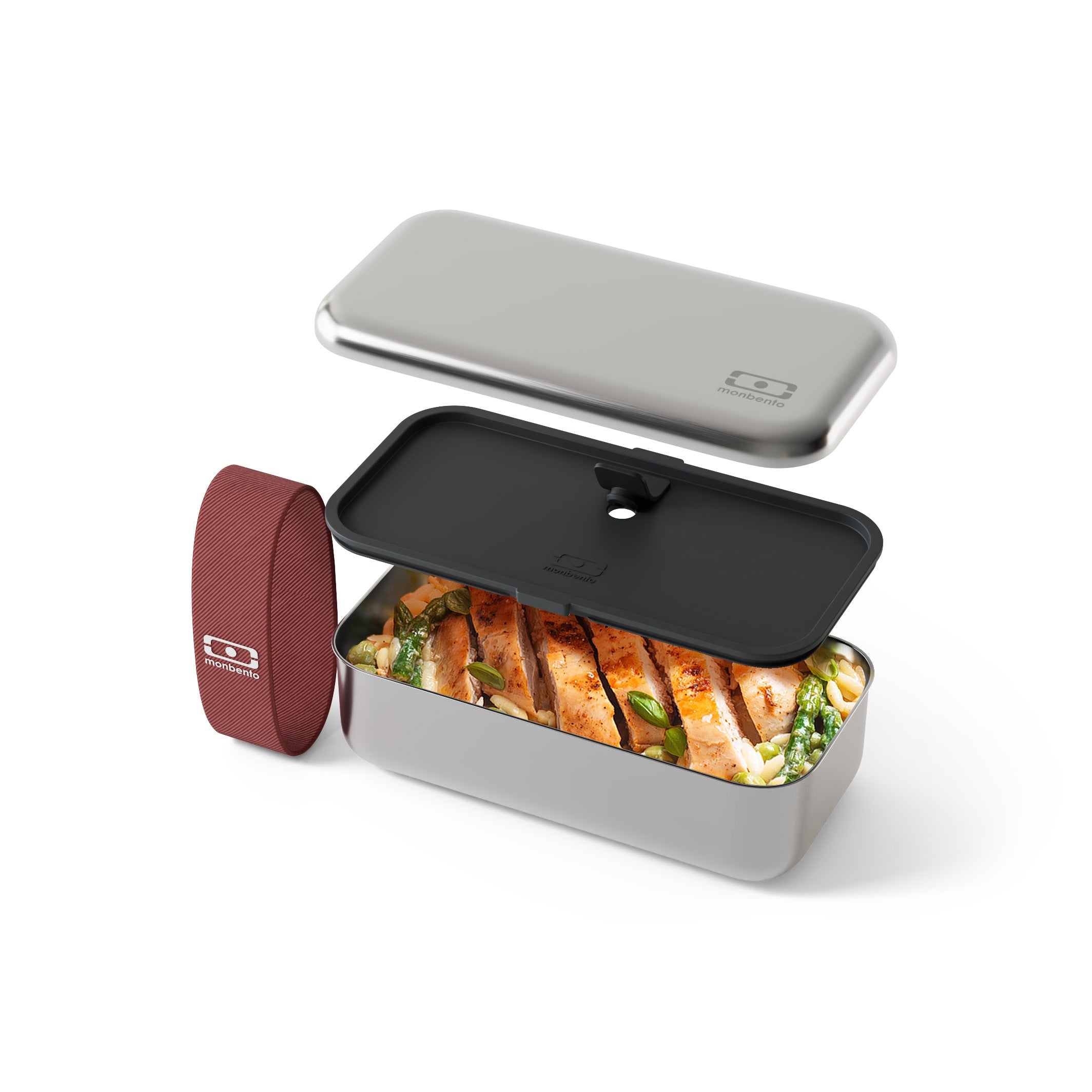 Lunch box en métal micro-ondable Sense Rose Moka 700ml Monbento - Mathon - 5