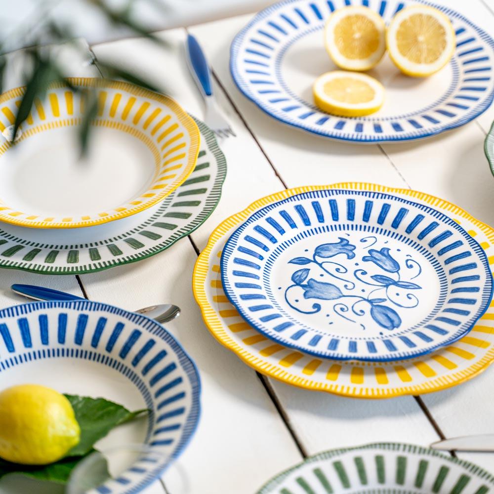 Assiette à dessert Napoli bleue 21 cm (lot de 6) Table passion - Mathon - 4