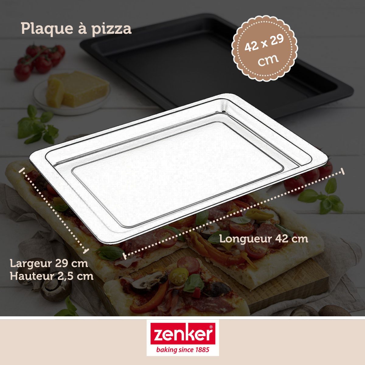 Ensemble de 2 Plaques à pizza rectangulaire 42 x 29 cm Zenker Spécial Countries Zenker - Mathon - 4