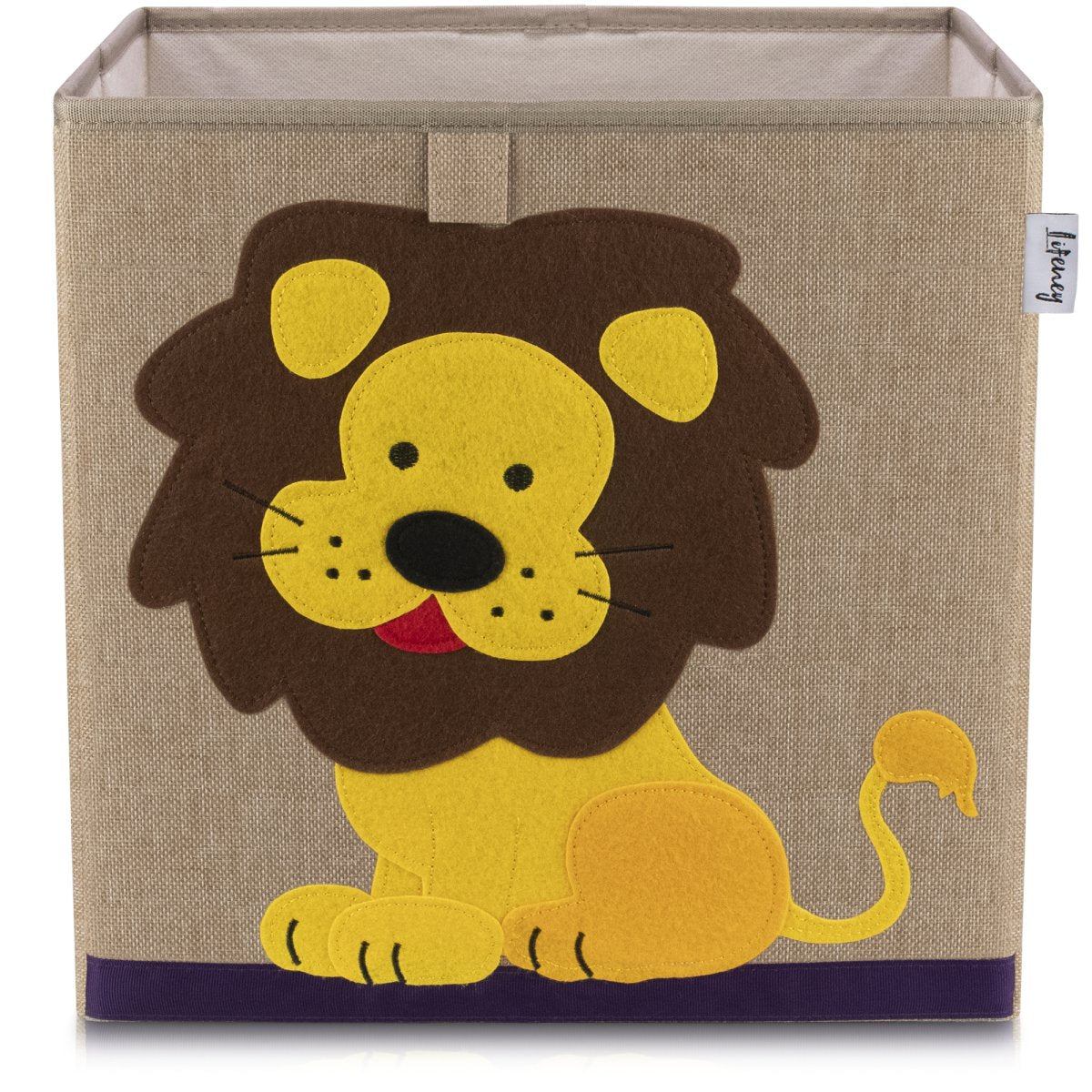 Boîte de rangement en tissu pour enfant "lion" sur fond foncé, compatible Ikea Kallax Lifeney Fackelmann - Mathon - 1