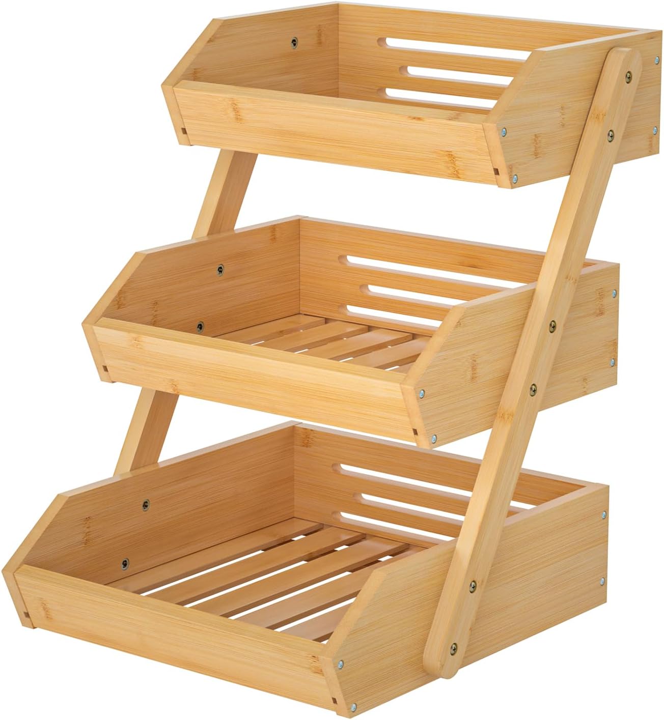 Panier à Fruits et Légumes en Bambou à 3 Niveaux Vendos85 - Mathon