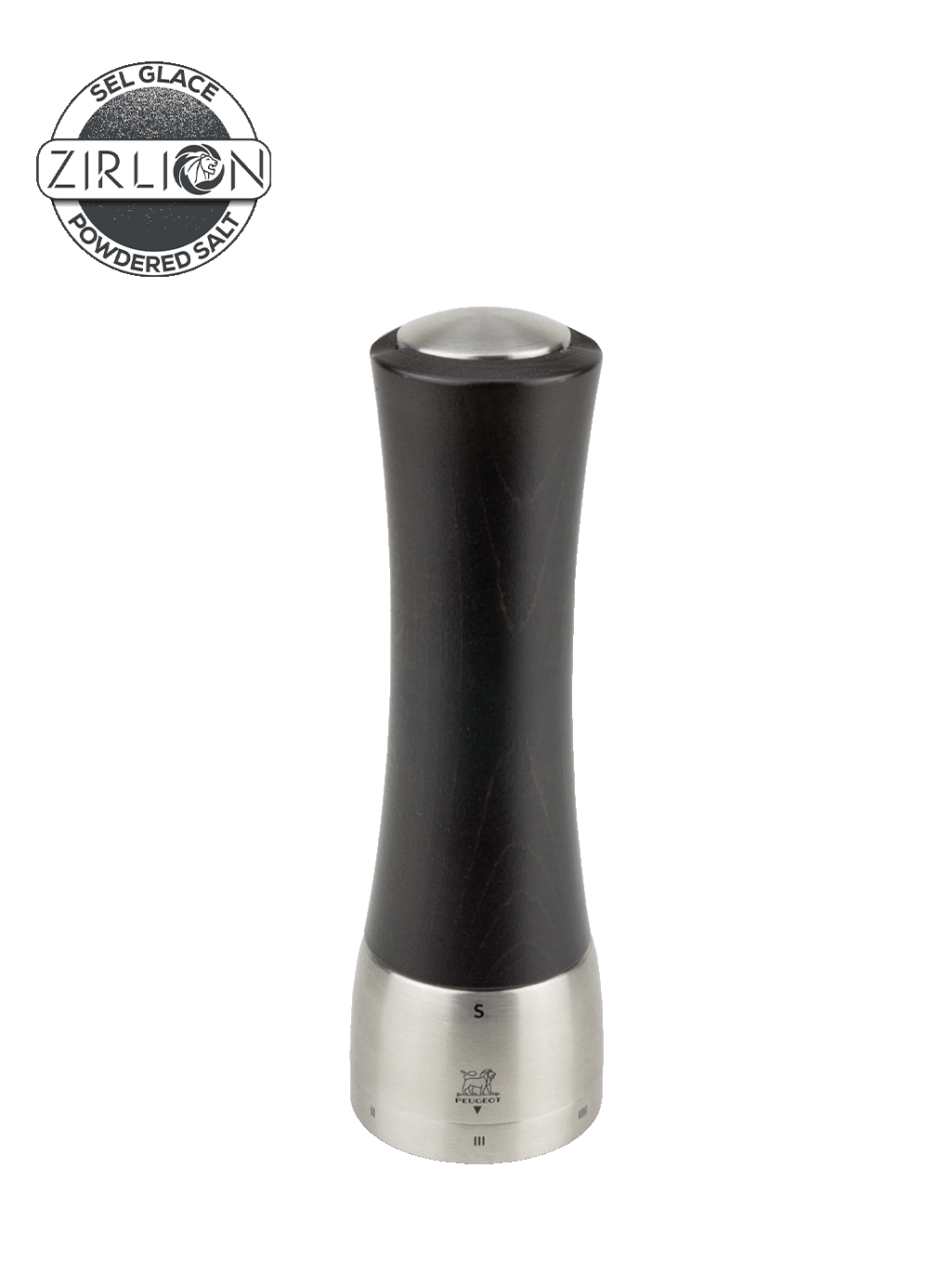 Madras Moulin à sel manuel en bois et inox, u