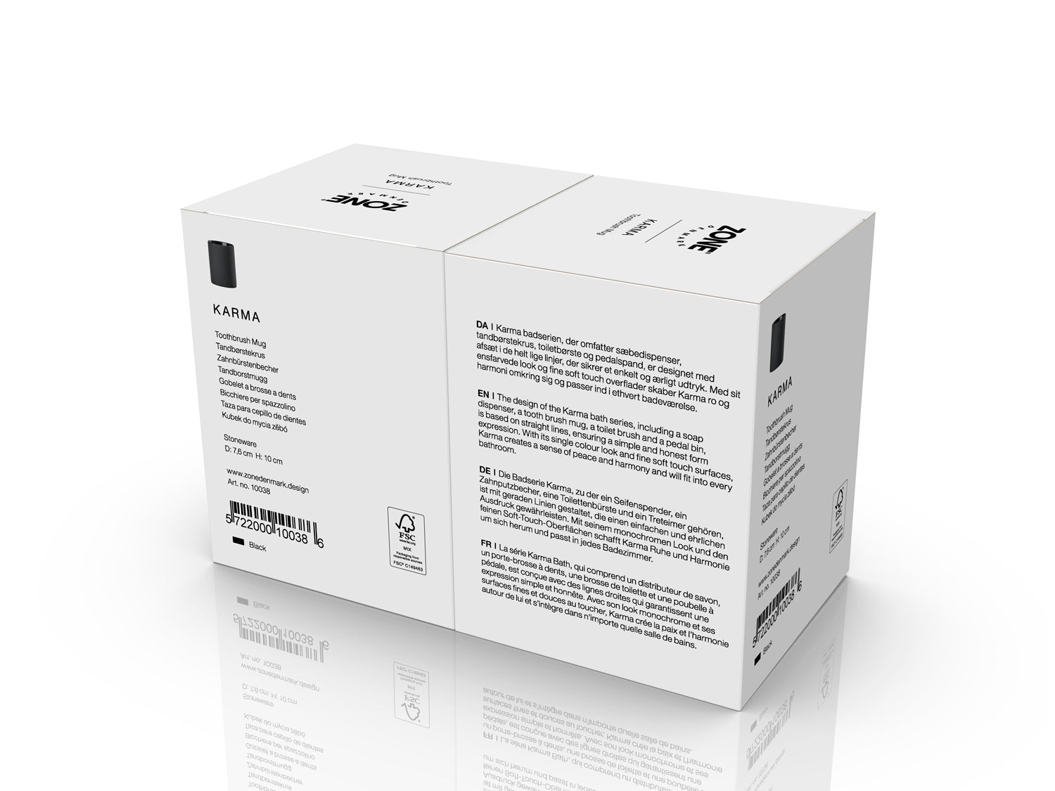 Gobelet pour brosse à dents KARMA en grès Noir Zone Denmark - Mathon - 4