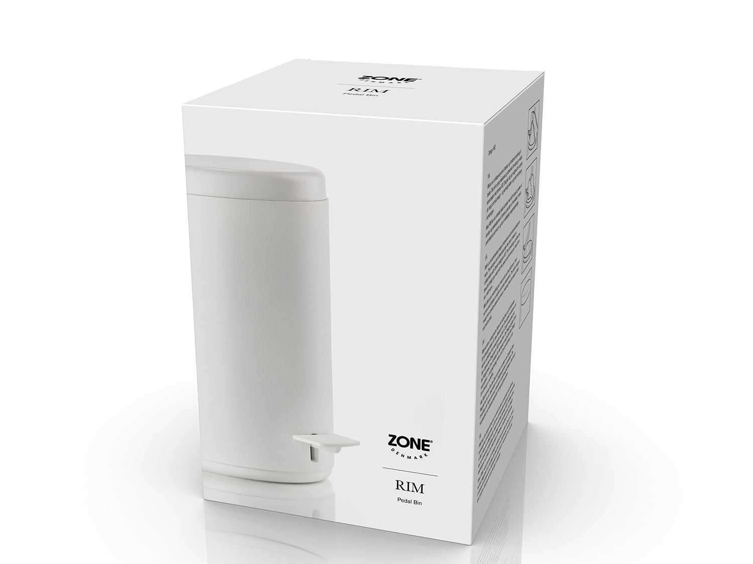 Poubelle à pédale RIM en aluminium et abs Blanc Zone Denmark - Mathon - 3