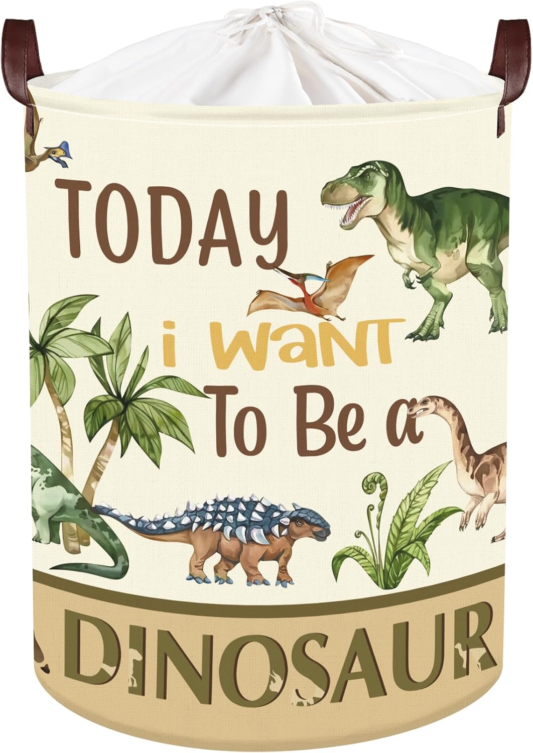 Panier à linge Dinosaure Coucher de Soleil 36×45 cm Vendos85 - Mathon