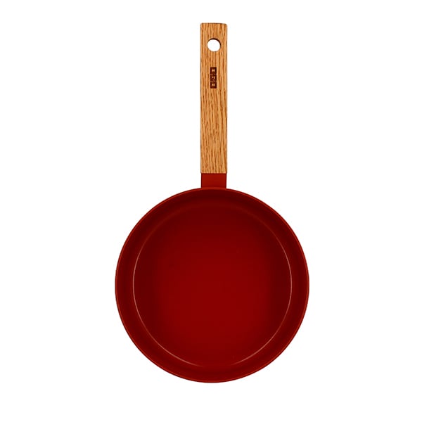 Casserole Ector induction aluminium revêtu manche en bois 20 cm rouge Ogo - Mathon - 2