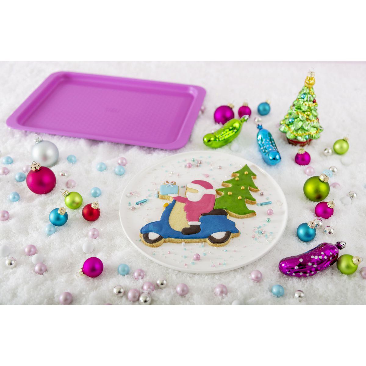 Plaque de four rectangulaire fuchsia 38 x 25 cm Tasty Pâtisserie Tasty - Mathon - 2