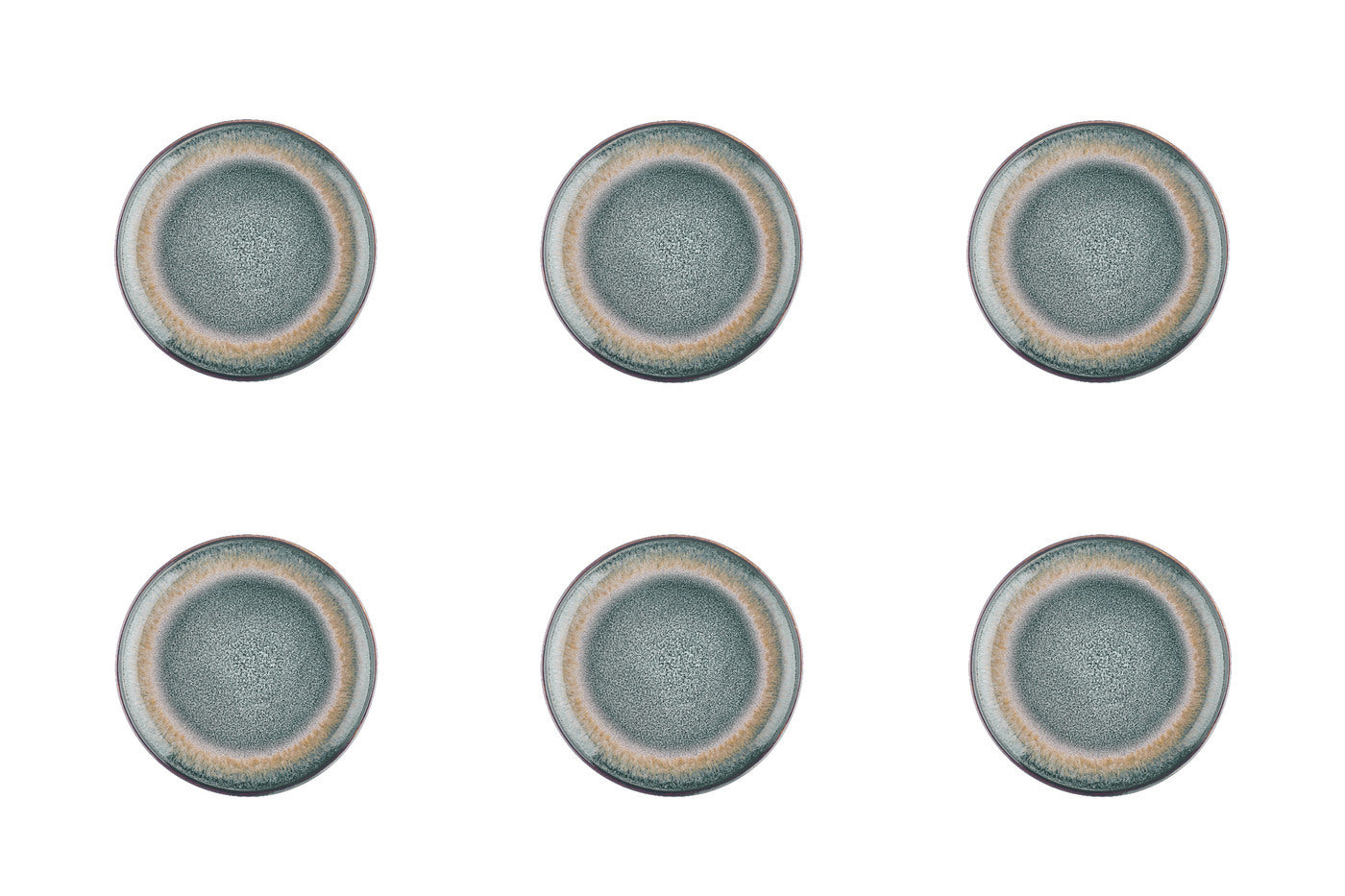 Lot de 6 assiettes à pain en grès gris D16.5 Björn - Mathon - 1