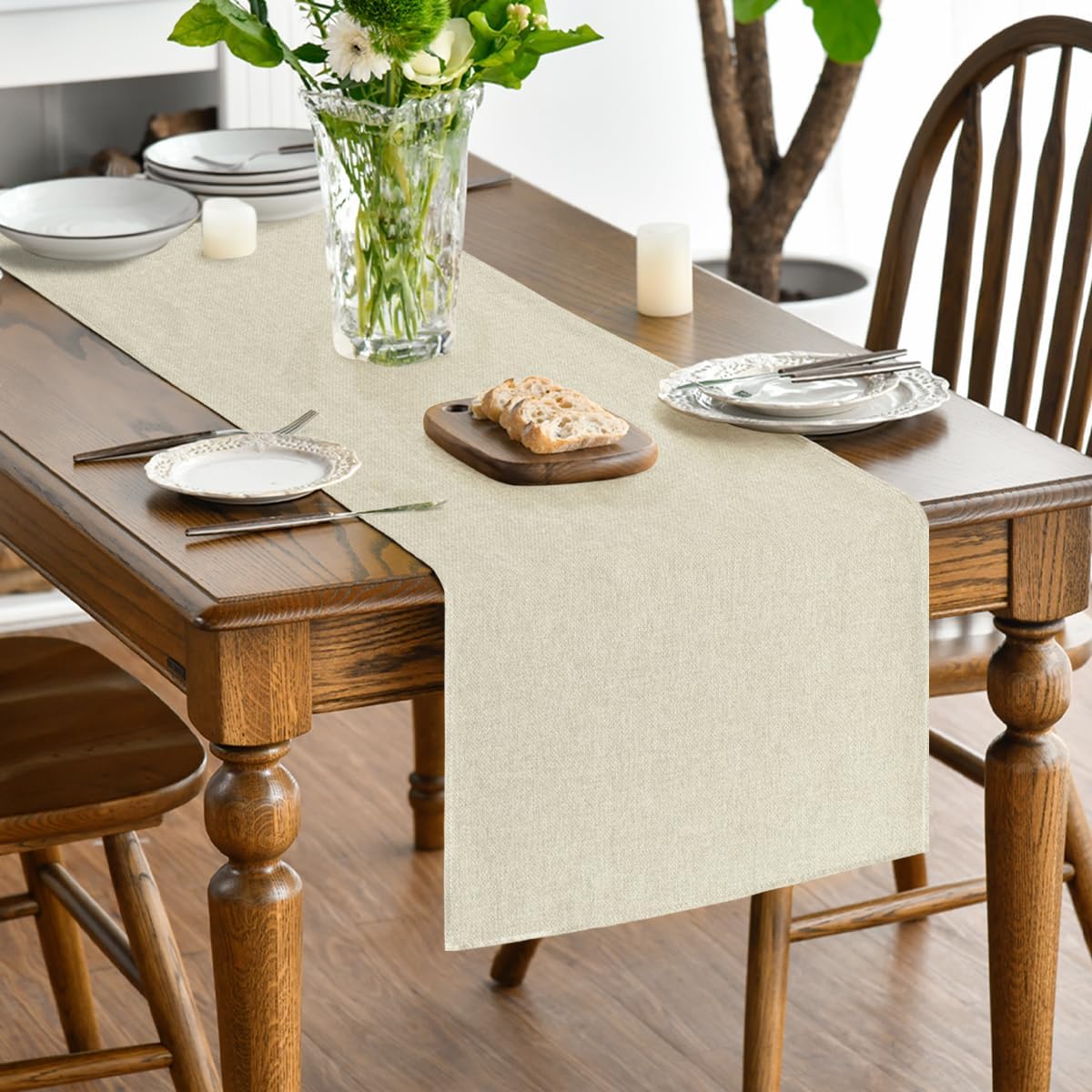 Chemin de Table Polyester Beige 40×180 cm Vendos85 - Mathon