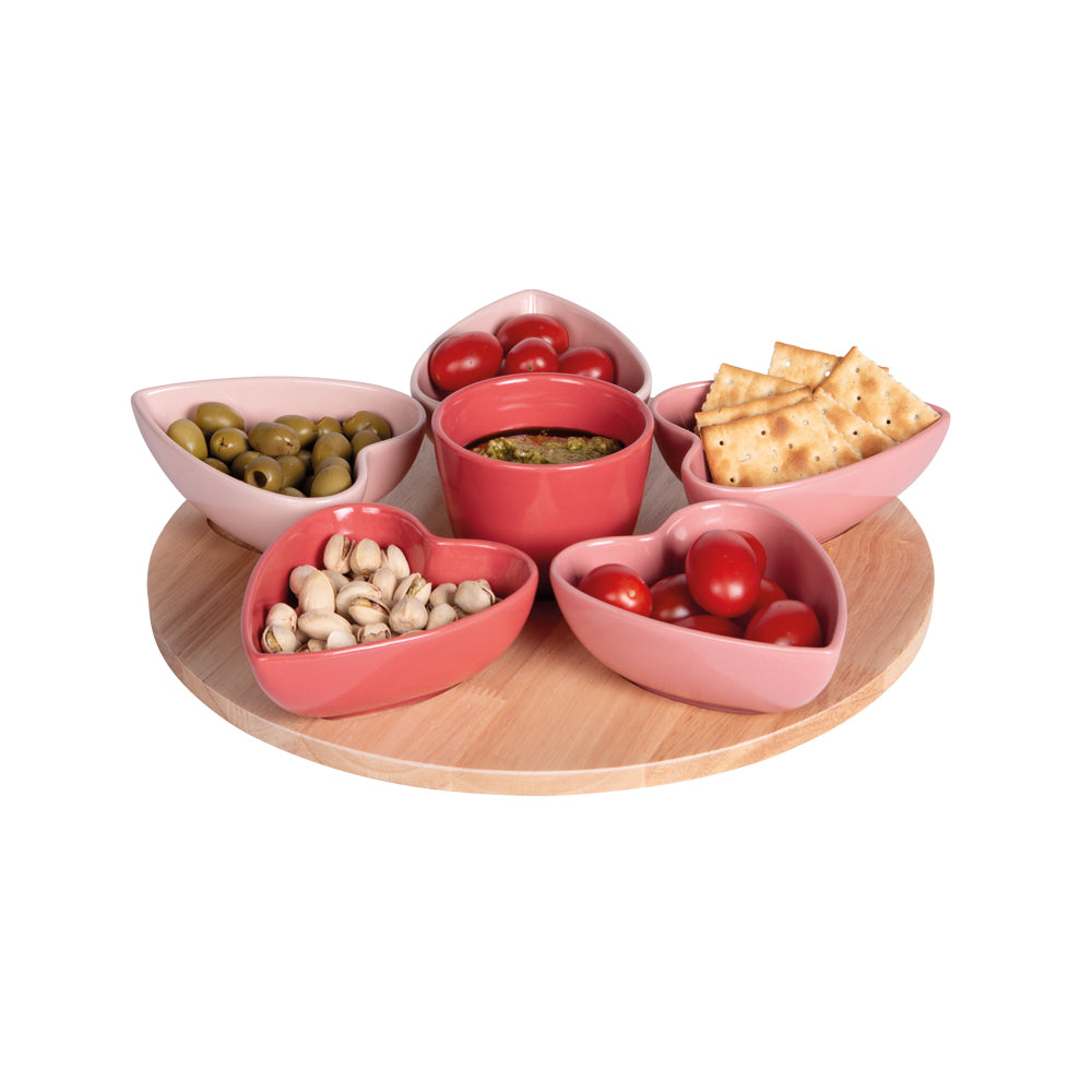 Service apéritif 6 pièces Heart 31,5 cm Table passion - Mathon - 2