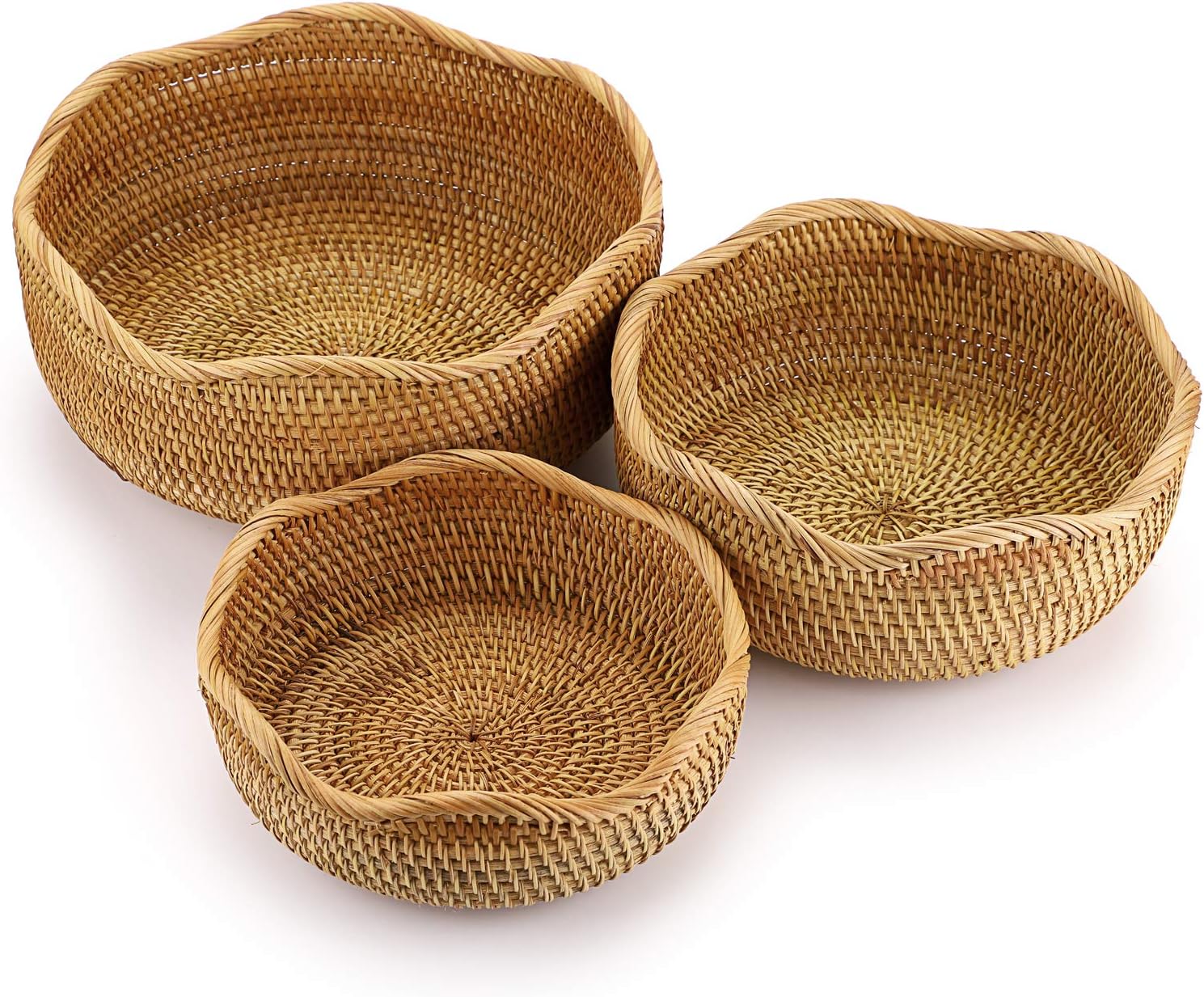 Lot de 3 paniers en osier pour fruits et rangement Vendos85 - Mathon