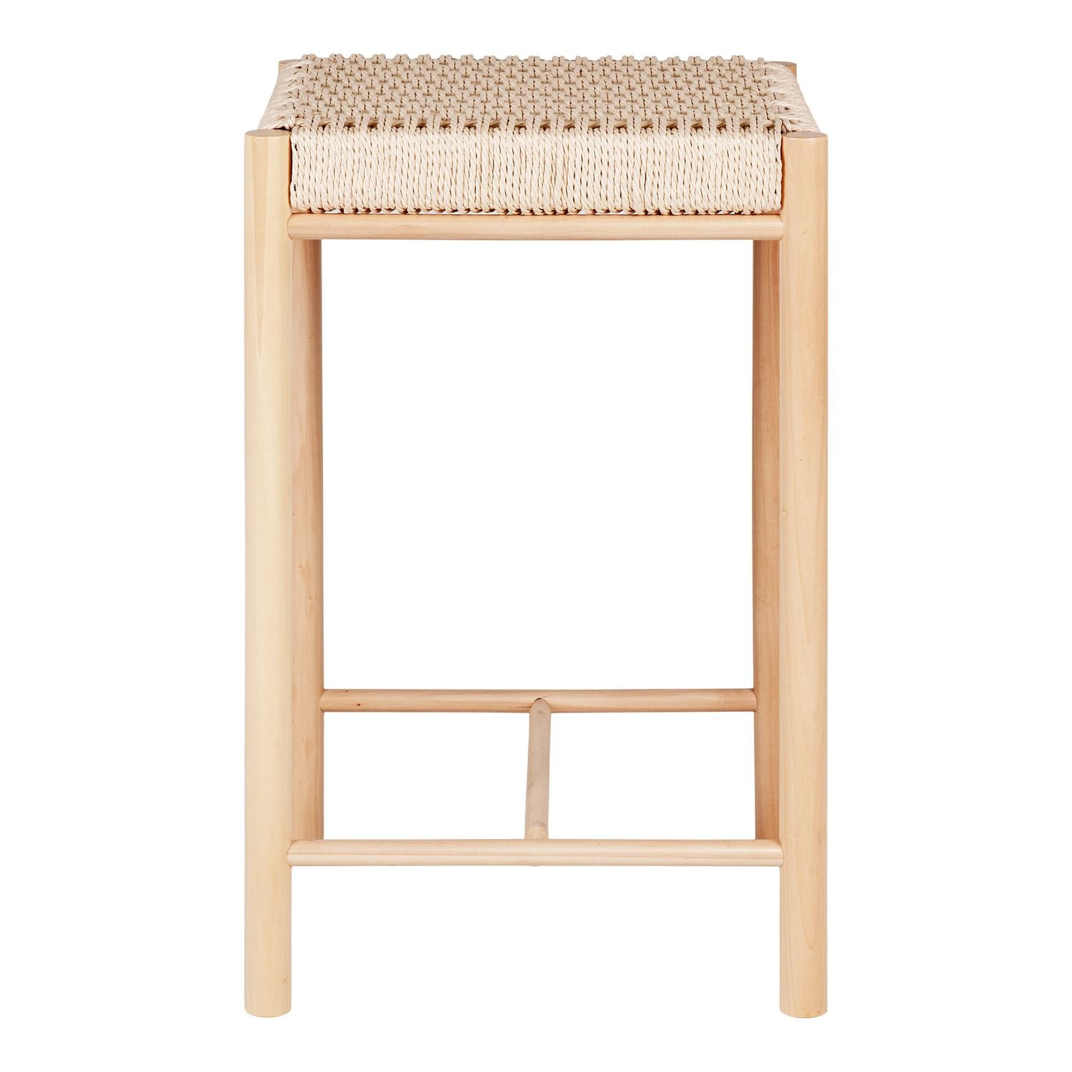 Chaise de comptoir en peuplier avec siège en osier House Nordic - Mathon