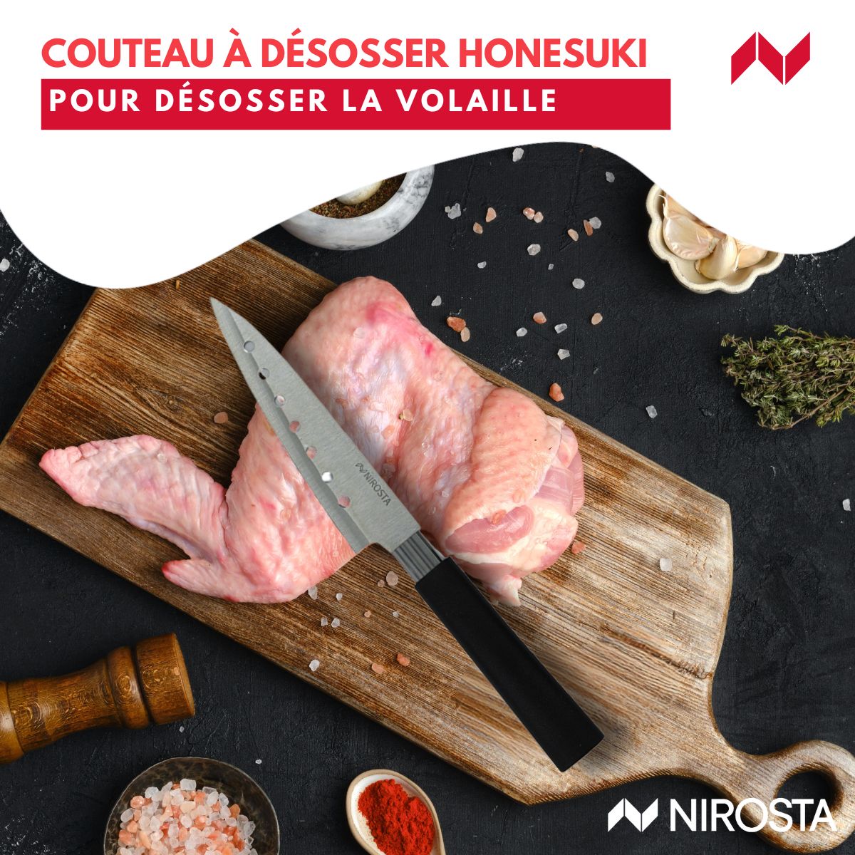 Coffret de 3 couteaux style Japonais en acier Santoku, Gyuto et Honesuki Fackelmann - Mathon - 6