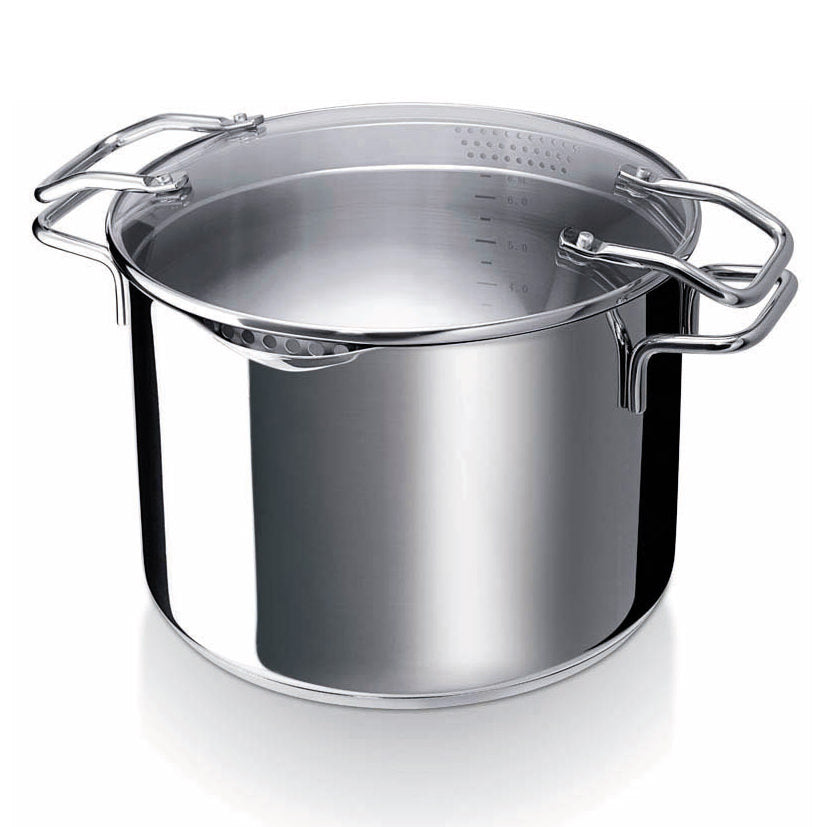 Cuiseur à pâtes et légumes 7,6 l en inox avec couvercle en verre Beka - Mathon - 1