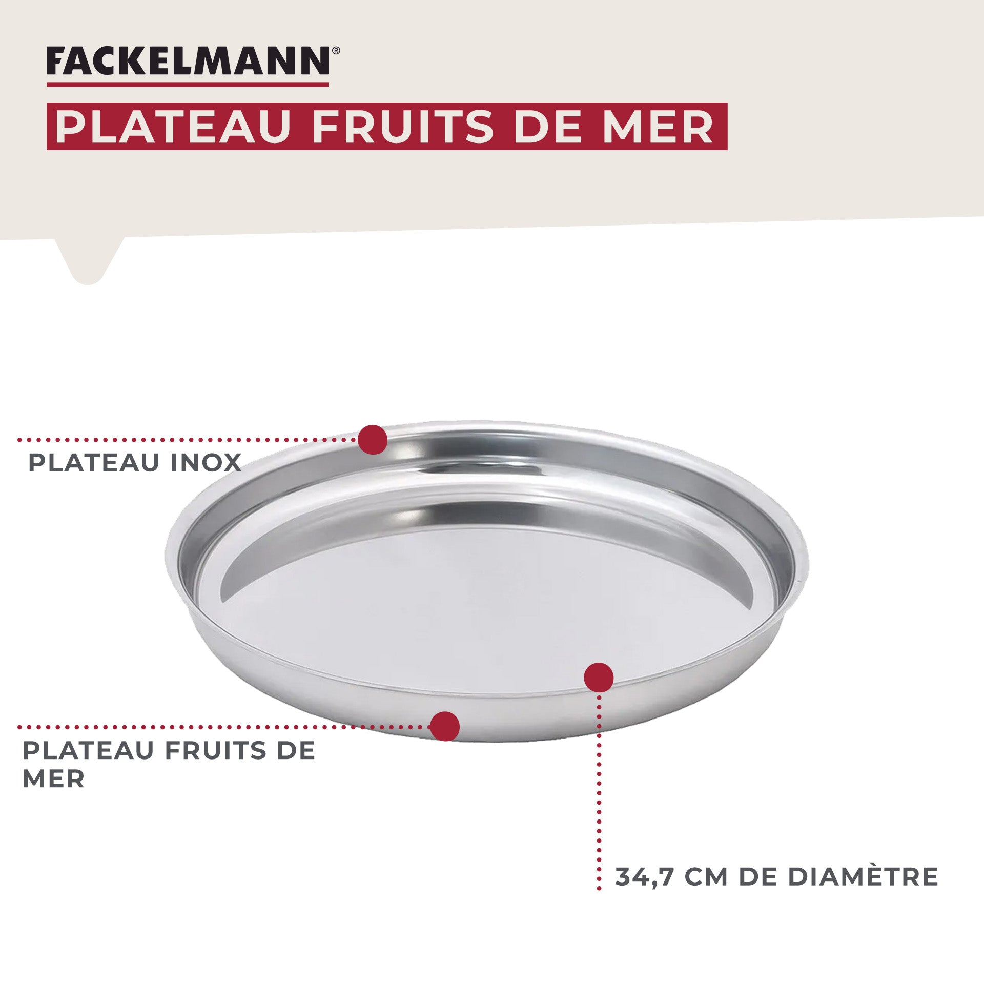 Lot de 2 plateaux pour fruits de mer 34,7 cm  Spécialités Culinaires Fackelmann - Mathon - 2