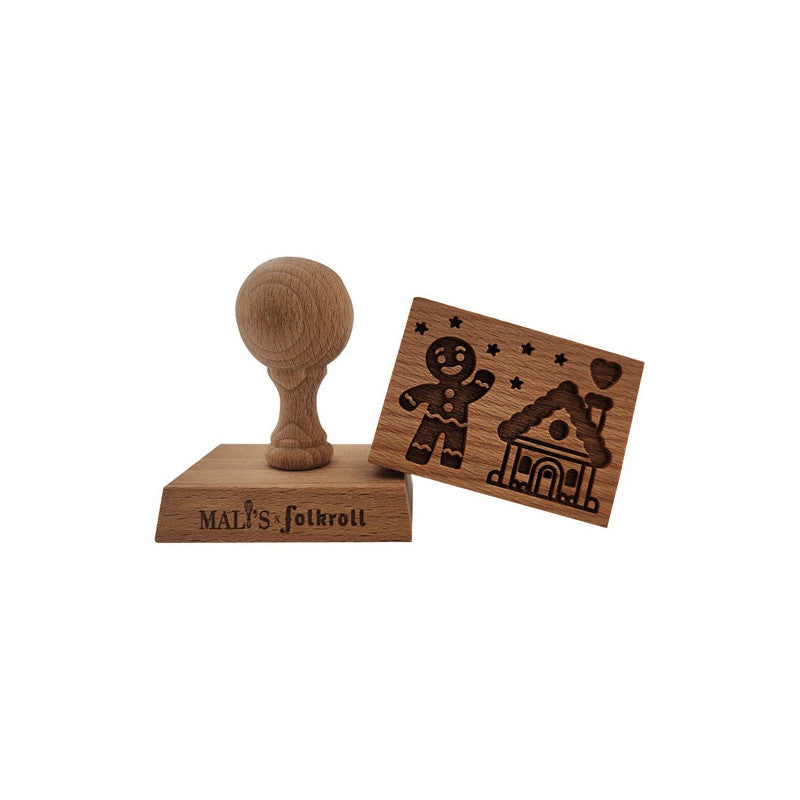 Tampon Bois Deco Rect Nativite 7x5x9cm Patisse - 13284 Patisse - Mathon - 1