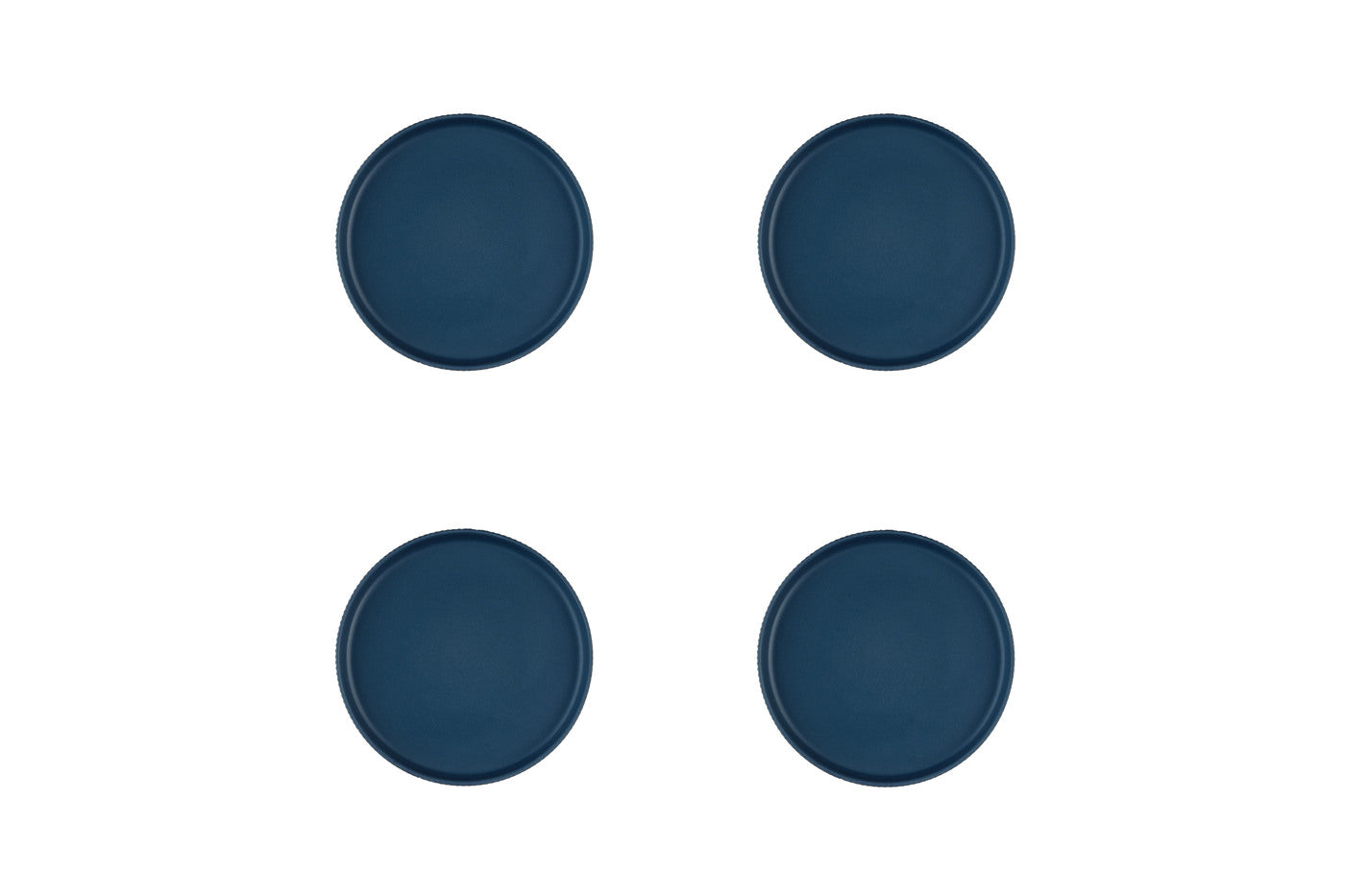 Lot de 4 assiettes à pain en grès bleu D16.5 Björn - Mathon - 1