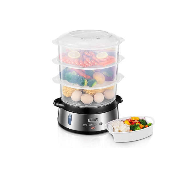 Cuiseur Vapeur Electrique 9 L avec Programmable 800W gris noir Vendos85 - Mathon