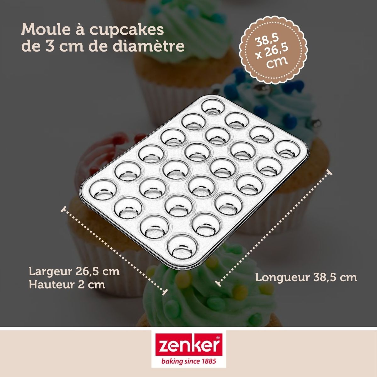 Moule à muffins 24 empreintes 38 x 26 cm Zenker Black Metallic Zenker - Mathon - 3
