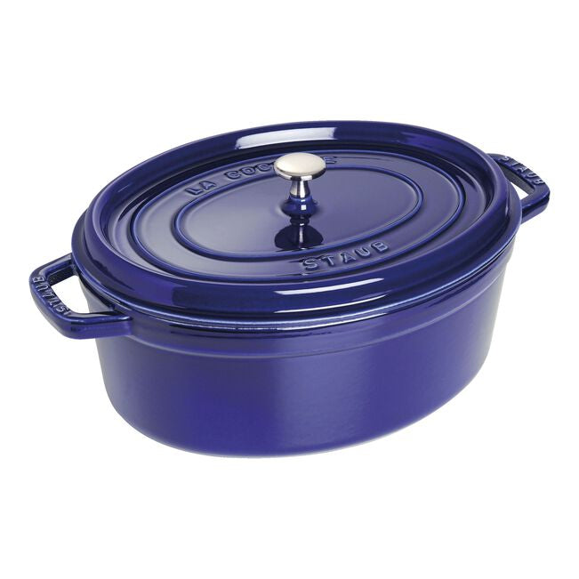 Cocotte 27 cm, Ovale, Bleu intense, Fonte Staub - Mathon - 1
