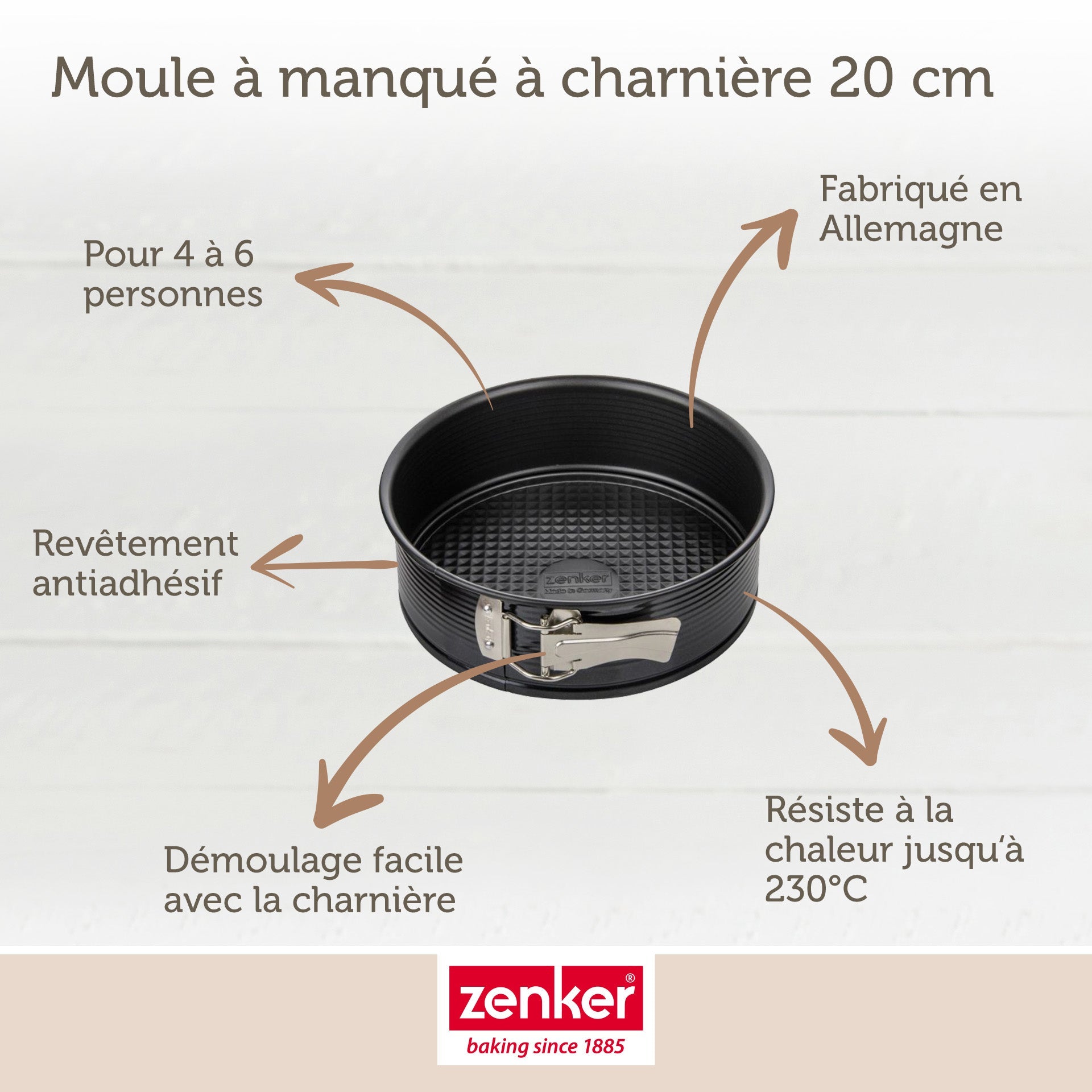 Ensemble de 2 Moules à manqué à charnière 20 cm Zenker Black Metallic Zenker - Mathon - 3