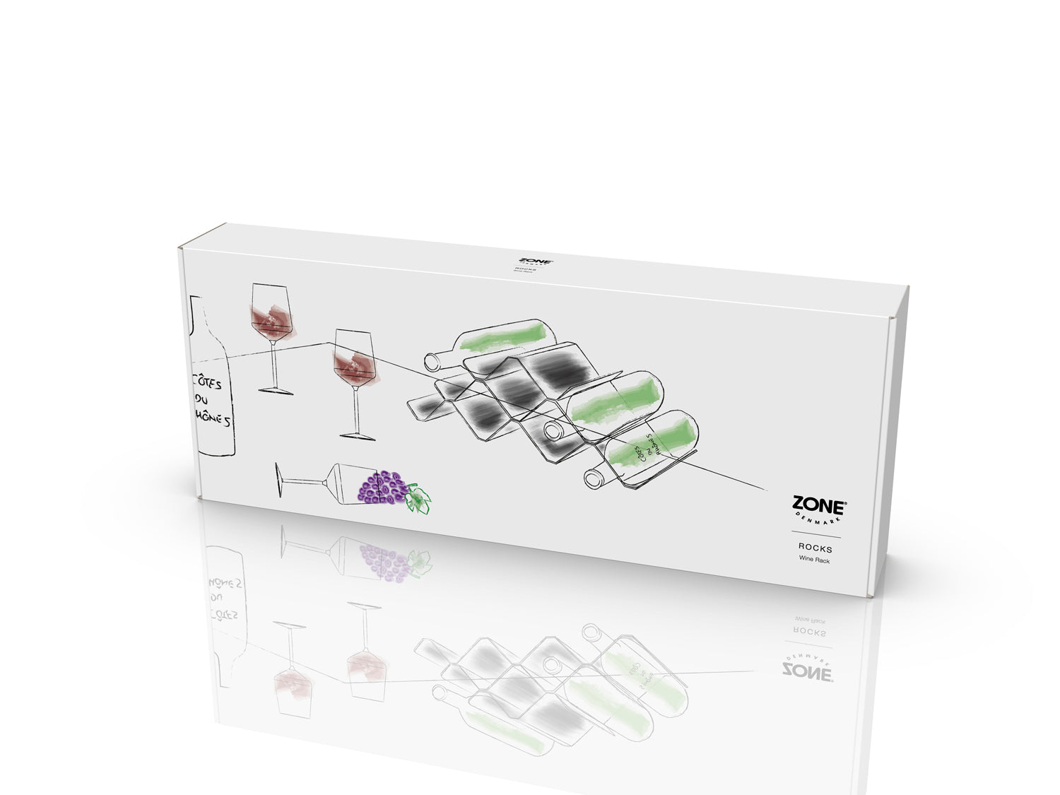 Casier à vin ROCKS en acier thermolaqué Noir Zone Denmark - Mathon - 2