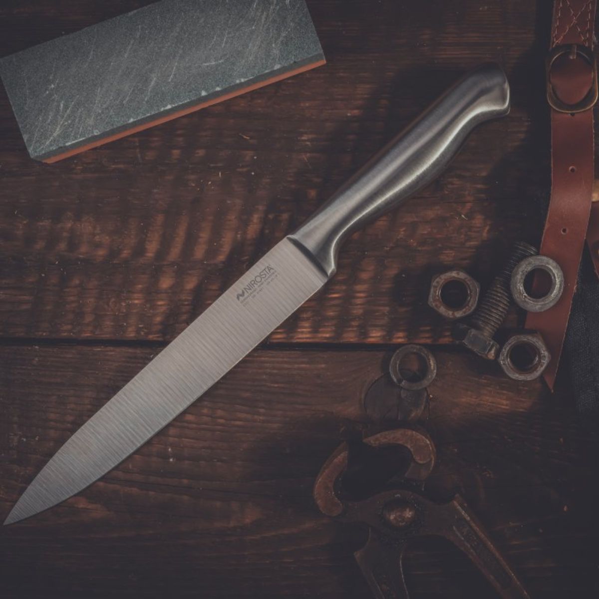 Ensemble de 5 couteaux de cuisine professionnels en inox de 24 à 33,5 cm  Star Nirosta - Mathon - 6