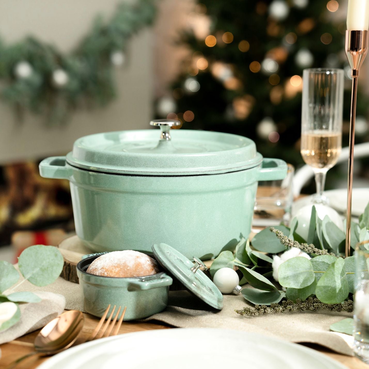 Cocotte 22 cm, Fonte, Rond(e), Sauge Staub - Mathon - 5