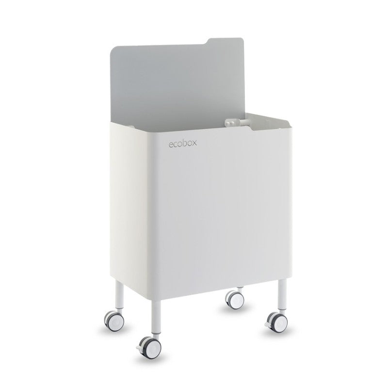 Poubelle cuisine fonctionnelle et élégante, 2 x 20 litres, ECOBOX NOA, Blanc-Gris Don Hierro - Mathon - 2
