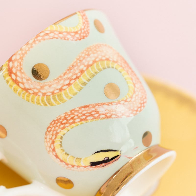 Paire Tasse thé (1 tasse + 1 sous-tasse) 280ml Serpent - Animal Magic Yvonne Ellen - Mathon - 3