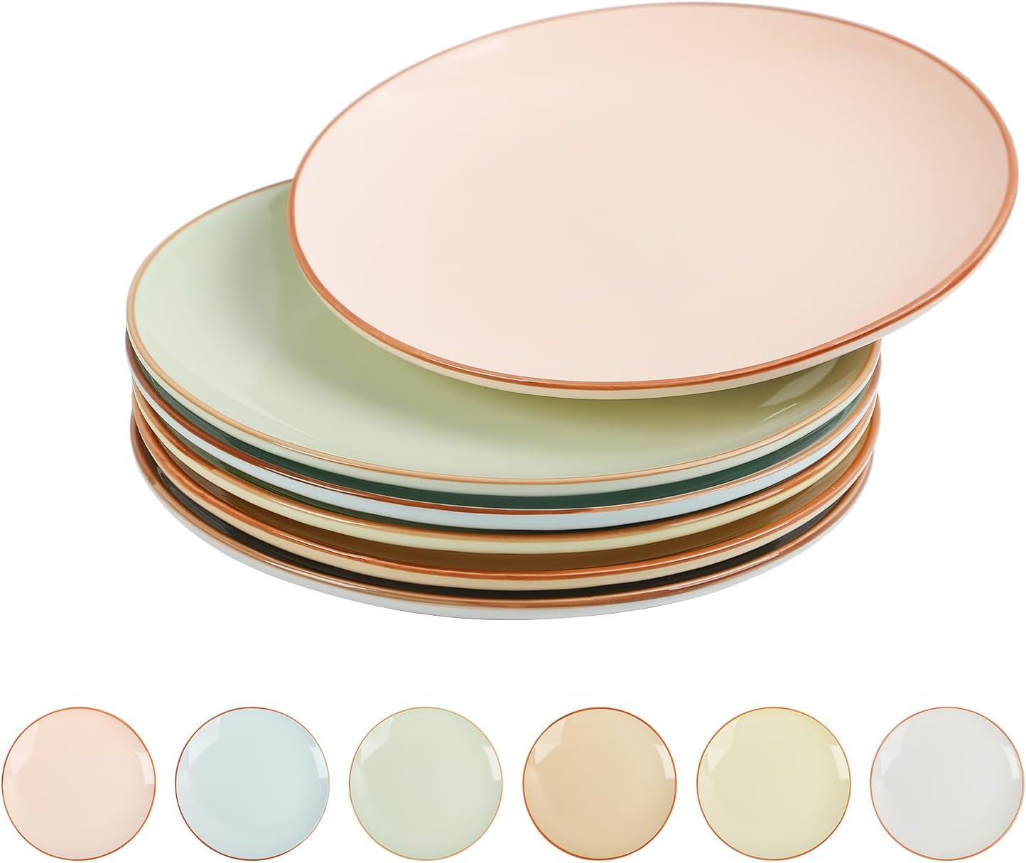 Ensemble 2 assiettes céramique couleur bonbon 20 cm Vendos85 - Mathon