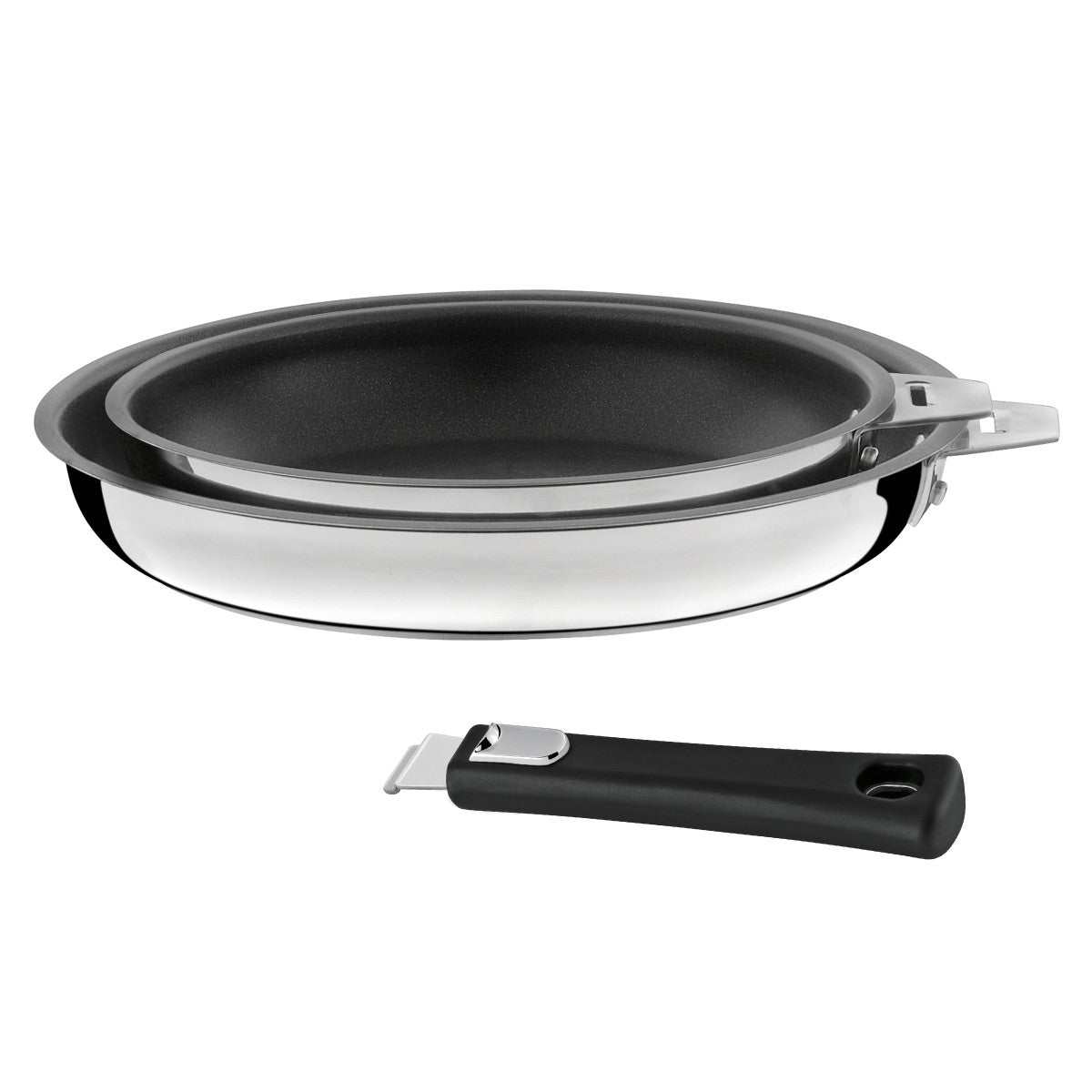 Malice - Série de 2 poêles 20/24cm revêtement céramique avec poignée noire Cuisinox - Mathon - 1