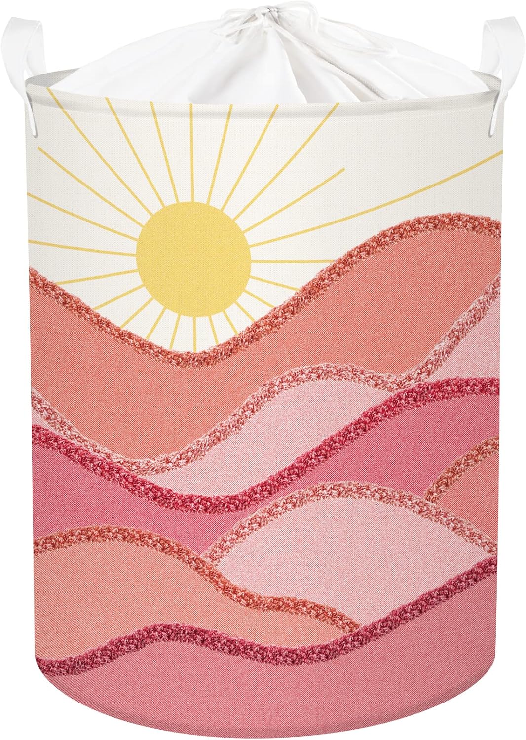 Panier Boho Rond Pliable 63L avec Poignée Vendos85 - Mathon