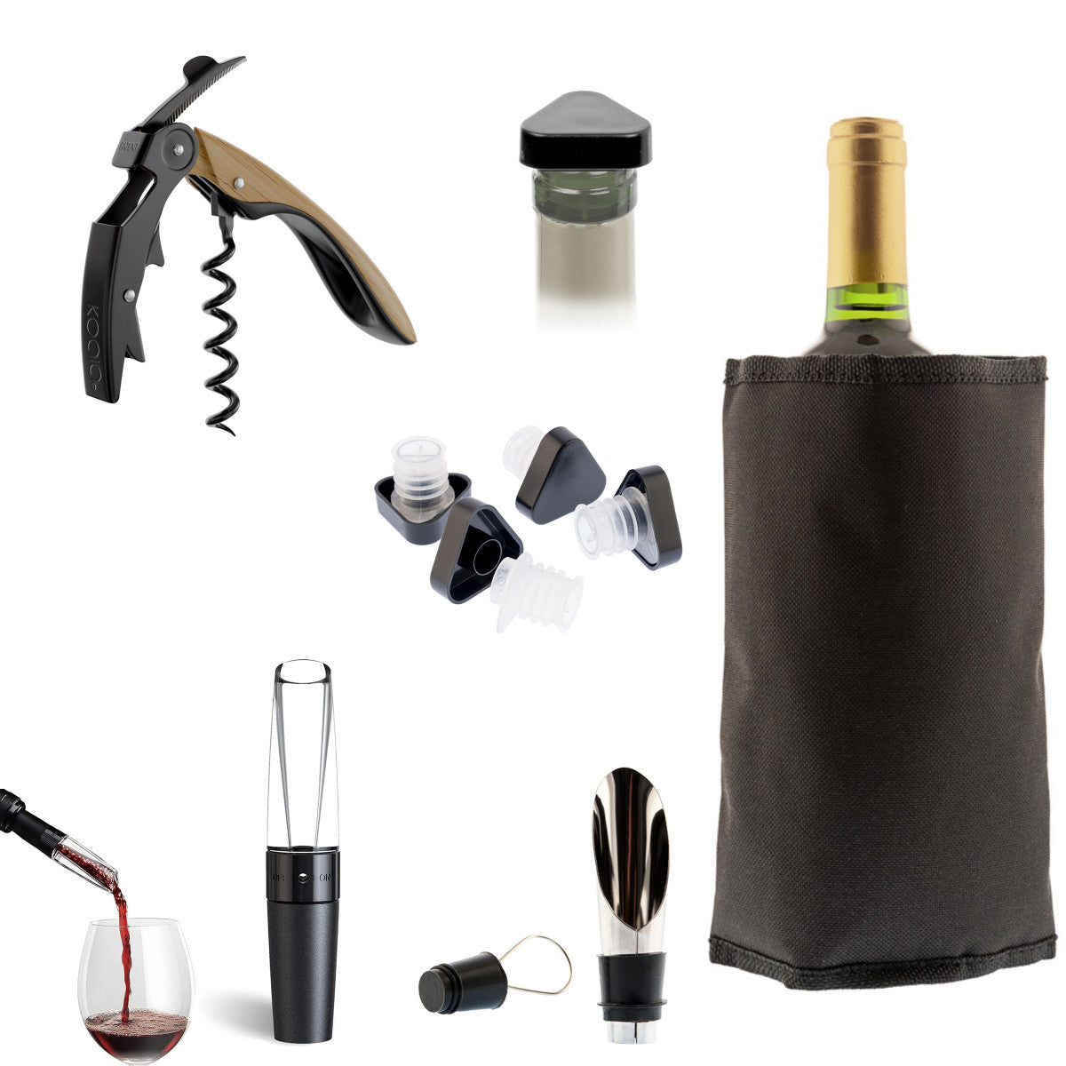 Apérifun - Set prestige 6 pièces pour dégustation des vins - Noir Koala - Mathon - 1